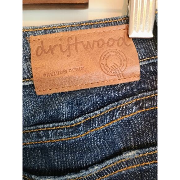 Driftwood Jeans Women Dark Blue 27 Dark Wash Ankle Jean Distressed Stretch Denim - Picture 8 of 16